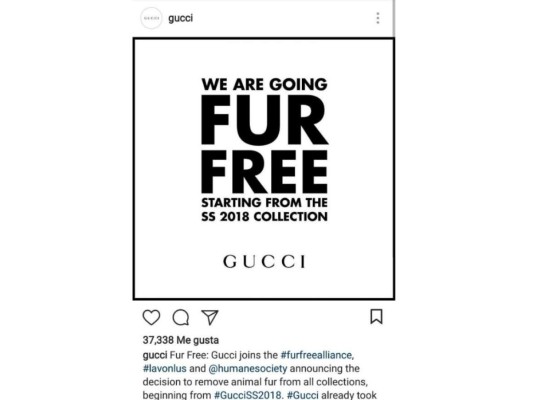 Gucci y su nuevo mandamiento de 'no utilizar pieles' estará a la disposición en la colección primavera-verano 2018. También realizaran una subasta con las prendas que aun les quedan.