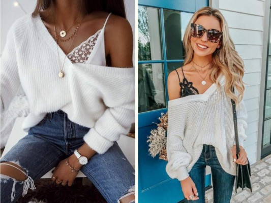 Bralette y blusa Oversize<br/>Esta es una opción fácil y práctica; la blusa talla grande permitirá que el bralette se muestre sin dejar ver demasiado.<br/>