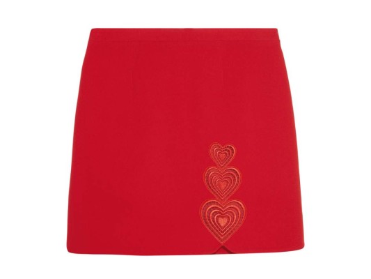 Mini falda con corazones bordados by Christopher Kane