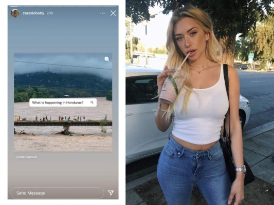 Anastasia Karanikolaou (Stassie): influencer y mejor amiga de Kylie Jenner se sumó y mostró su solidaridad con el pueblo hondureño a través de su cuenta oficial de Instagram