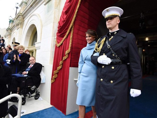Melania Trump a su llegada al evento de juramentación