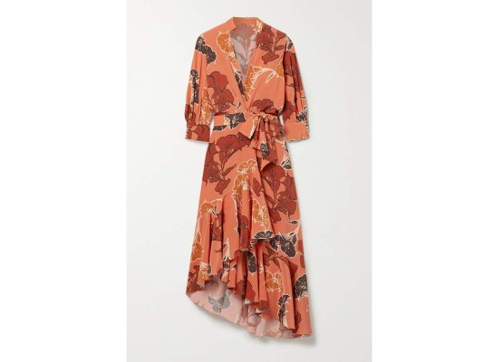 Vestido de seda floral con estampado floral