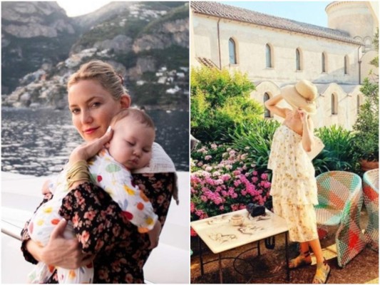 Kate Hudson la actriz de Almost Famous llevó a su hija de nueve meses, Rani, a sus recientes vacaciones italianas, publicando fotos empapadas de sol de Capri, Ravello y más.