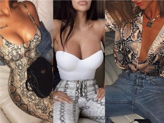 Estampado de serpiente: el snake print será sin lugar a dudas el favorito en el 2019. Este hará que luzcas sensual y atrevida, lo puedes llevar en camisas, pantalones y vestidos, no tengas miedo de usarlo y combinarlo con otro tipo de estampados.