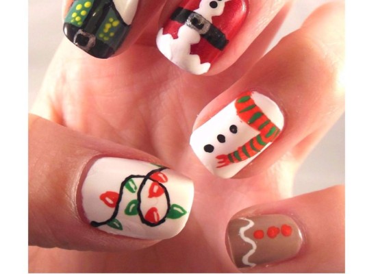 Uñas con estilo navideño