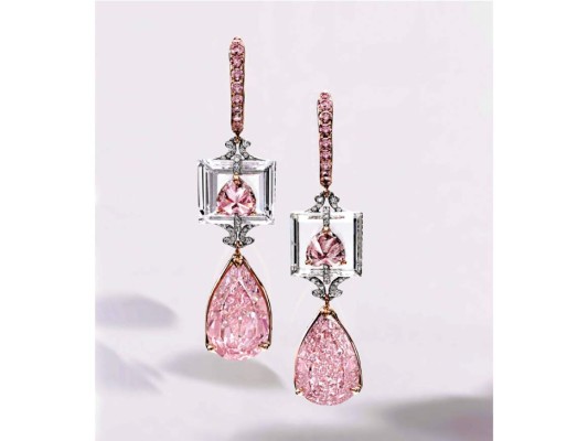 #2 Pendientes colgantes en tono rosa by Carvin French