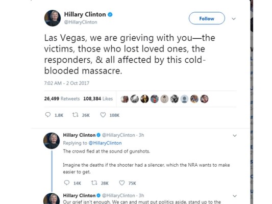 Celebridades reaccionan ante la tragedia en Las Vegas