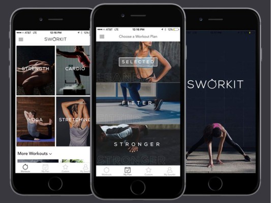 Sworkit<br/>El servicio permite crear y seguir entrenamientos personalizados en vídeos didácticos fáciles de seguir. Los usuarios pueden optar por potenciar su fuerza con ejercicios más enfocados a esta misión o elegir actividades más de meditación o estiramientos.