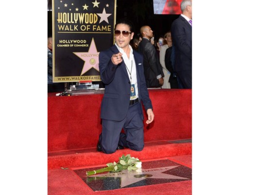 Musician Chris Perez attends the ceremony honoring his late wife, singer Selena Quintanilla, with a Star on the Hollywood Walk of Fame on November 3, 2017, in Hollywood, California. / AFP PHOTO / TARA ZIEMBA