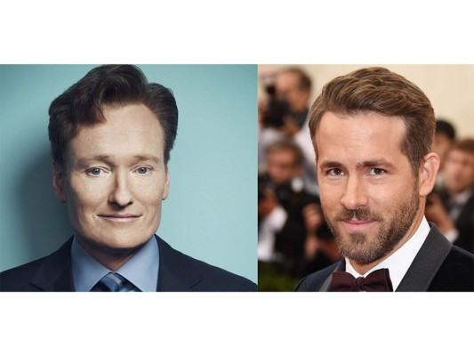 Ryan Reynolds se besó apasionadamente con Conan O'Brien para un sketch