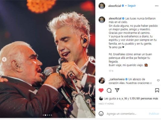 Celebridades reaccionan al fallecimiento de Vicente Fernández