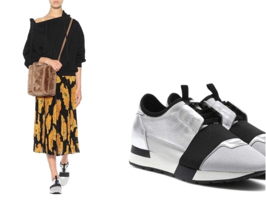 Glamour urbano, estos son otros favoritos en Instagram,Race Runner cuero en tonalidad metálica un diseño que incluye malla y elástico con una suela aerodinámica, son un must para el summer spring 2018, al menos para los famosos por que tiene un costo de unos 465 euros