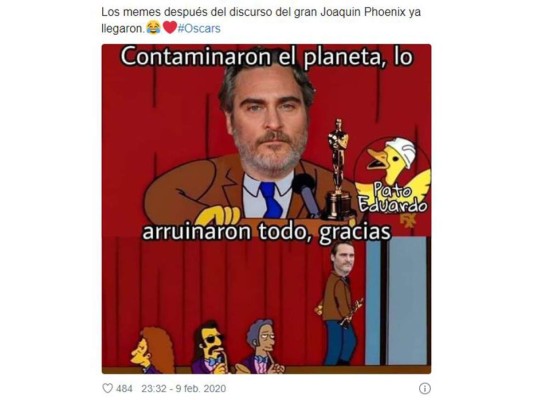 Los mejores memes de los Premios Oscar 2020