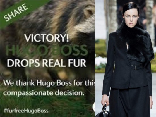 Hugo Boss en julio 2015, anunció que ya no elaborarían productos en los que los animales estuvieran implicados.