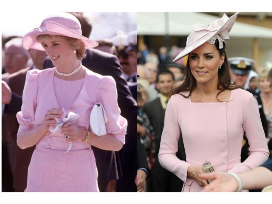 En más de una ocasión se vio a Kate con colores muy similares a los conjuntos que la madre de Harry y Guillermo acostumbraba a escoger