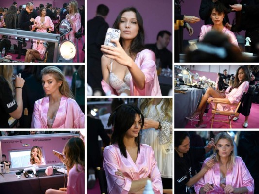 Todas las imágenes desde el backstage del Victoria's Secret Fashion Show en el Grand Palais en París.