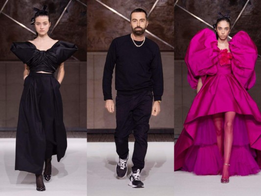 Vestidos dramáticos, tulle y cortes modernos fueron algunos de los puntos destacados en la pasarela de Giambattista Valli, en donde los estampados florales y los colores extravagantes y sobrios tomaron la atención de todos.