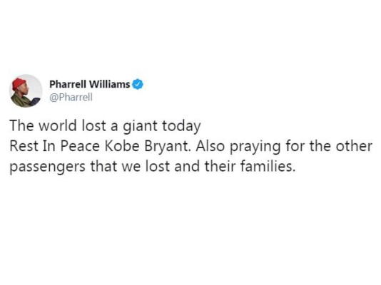 Famosos reaccionan a la muerte de Kobe Bryant y su hija   