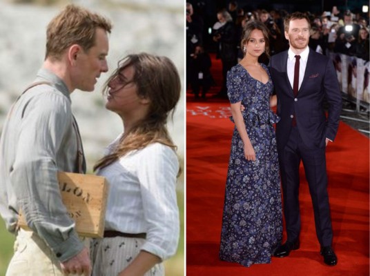 Michael Fassbender y Alicia Vikander. Esta pareja deja en claro que la edad solo es un número, y es que la diferencia de 12 años que tiene el actor sobre la actriz no impidió que su amor naciera en la película La Luz Entre los Océanos.