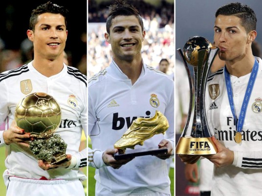 Copas y palmares.<br/>Entre sus palmares cuenta con 3 Premier League, dos copas de la liga, dos Community Shield, dos copas de Liga con Manchester United, además de 2 Copas del Rey, 1 campeonato de Liga, 1 Supercopa de España. A nivel internacional con sus clubes ganó 2 Champions League (Una con Manchester United y una con Real Madrid), 1 Supercopa de Europa, un Mundial de Clubs. A nivel individual ha ganado 3 Balones de Oro como mejor jugador, 4 botas de oro como mayor goleador de las ligas europeas, 2 EUFA Player of the year, máximo goleador histórico del Real Madrid con 343 goles en 326 partidos jugados así como más Hat-tricks en la historia del club con 34. Asimismo, es el máximo goleador histórico de la selección de fútbol de Portugal con 55 goles y de la UEFA Champions League con 88.