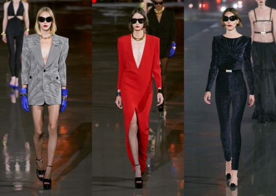 Saint Laurent ya nos había presentado una colección con el látex como su punto focal, y ahora vemos su continuación en la primavera/verano 2022. ¿De dónde se inspira Anthony Vaccarello? La colección surge de la colección de 1970. Aquí te dejamos los highlights.