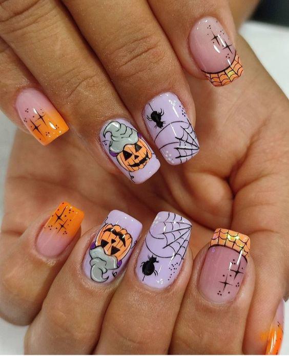 Las telarañas elegantes, espeluznantes y añaden un toque de misterio a tu manicure