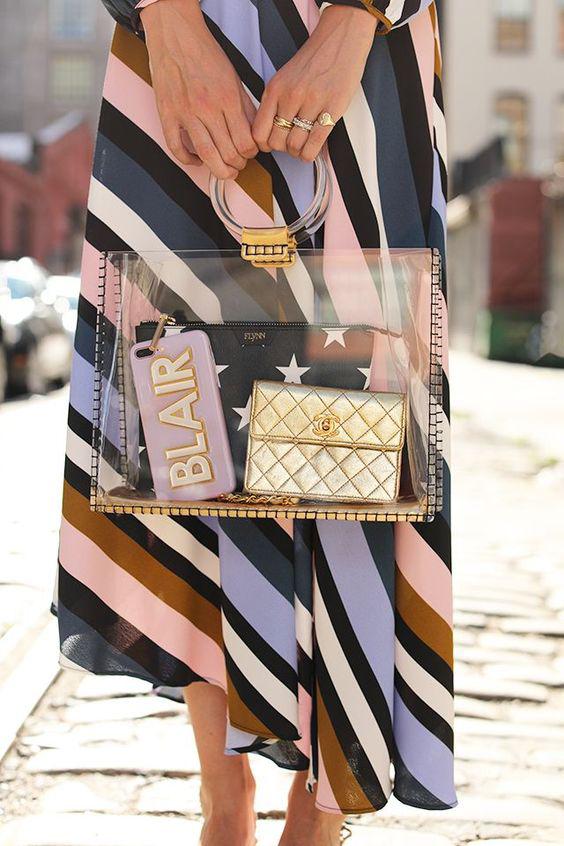 Cómo incorporar bolsos transparentes en tus outfits