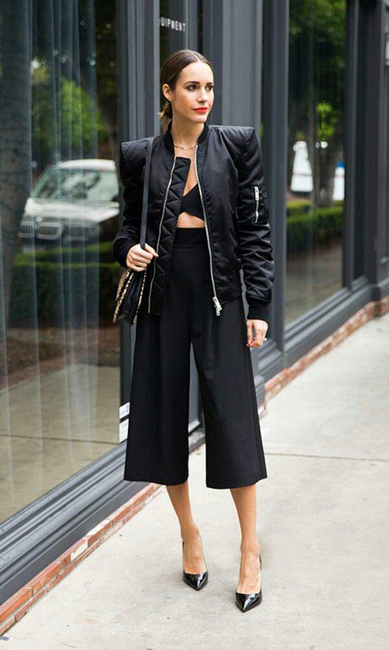  Los pantalones culotte de corte capri, ideales para presumir tus zapatos favoritos.