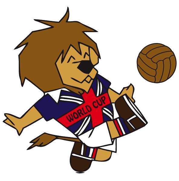 World Cup Willie - Inglaterra 1966Este fue el primer animal elegido para el mundial. Se trataba de un león con una camisa que lleva la bandera de Gran Bretaña. Solo por ser el primero ya es algo extraño, pues nadie se imaginaba que sería un animal el que acompañaría el logo.