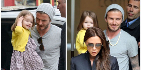 Beckham pasea con la pequeña Harper por París