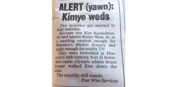 New York Post se burla de Kim y Kanye