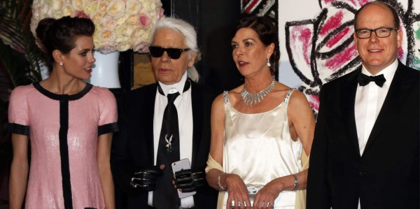 Charlotte Casiraghi, Karl Lagerfeld, Princess Caroline de Hanover and Prince Albert II de Mónaco