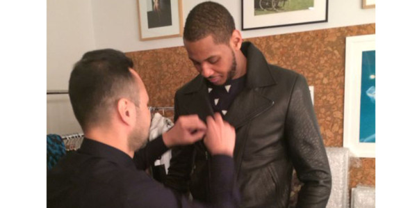 Carlos Campos vistió durante cinco días consecutivos al afamado jugador de los New York Knick, Carmelo Anthony, para el evento All-Star Weekend.