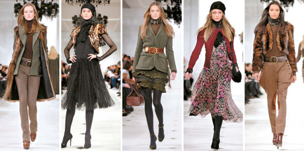 Ralph Lauren apuesta por suit renovado, plumas y tul, ruffles, boho chic y ecuestre.