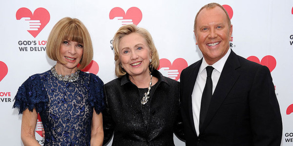 Anna Wintour, Hillary Clinton y Michael Kors.