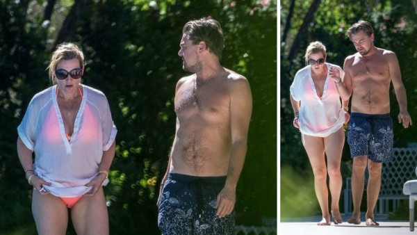 Leonardo DiCaprio y Kate Winslet juntos en la playa