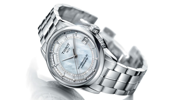 Silver. Reloj automático con pedrería de Tissot.