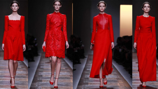 Valentino en blanco, rojo y negro