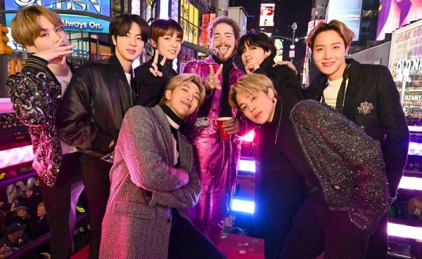 Los miembros de BTS y Post Malone se presentaron en Nueva York.