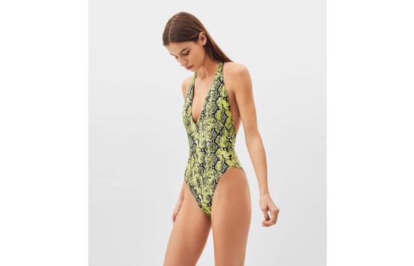 Estilos de una sola pieza con estampado de animal print en verde neón, lista para descubrir tu lado más salvaje