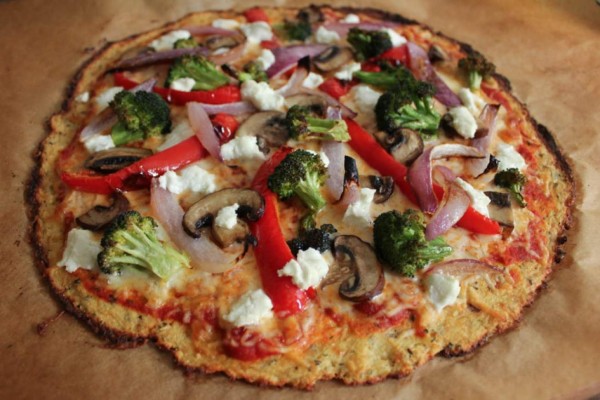 Pizza con masa de coliflor