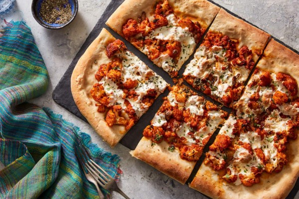 Pizza con masa de coliflor