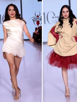 La colección “FOR I HAVE SINNED” de Rosángel Donaire en BAC Estilo Moda 2025 nos invitó a explorar el lado más profundo del ser humano. Con una visión surrealista, la diseñadora interpretó el pecado desde una perspectiva artística y abstracta, incorporando elementos que reflejan la oscuridad y la contradicción que habitan en todos nosotros. Cada look narró una historia a través de texturas como el mesh, el podesua y la organza, en una paleta dominada por el rojo, ivory y dorado.