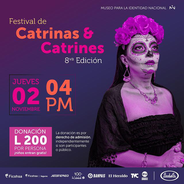 ¡Celebremos la 8va edición del Festival de Catrinas y Catrines! Un espectáculo imperdible que destaca el talento, la belleza y las maravillas que nos traen estas icónicas figuras en un evento lleno de vida y color. ¡Únete a la celebración en el Museo para la Identidad Nacional!