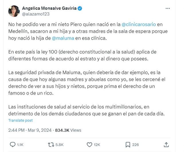 Maluma desata polémica al supuestamente cerrar hospital en el que nació su hija