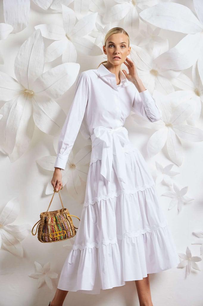 Vestido camisero con volantes 