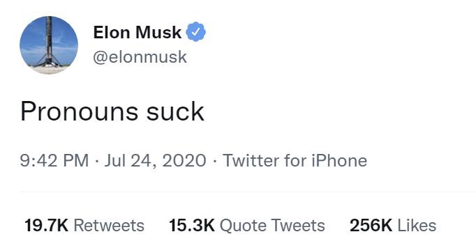 Tweet de Elon.