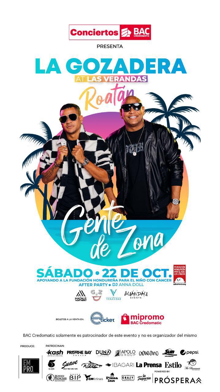Llega a Roatán el concierto La Gozadera en Las Verandas con Gente de Zona