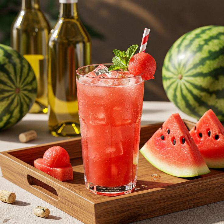 Cóctel de sandía <br />Ingredientes: 2 tazas de sandía, jugo de limón, hojas de menta, hielo, soda(Opcional: tequila o vodka). Preparación: licuar la sandía con el limón. Servir con hielo, menta y soda