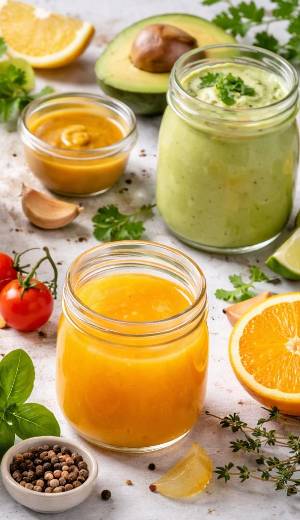 Dale vida a tus ensaladas con estos siete aderezos fáciles, frescos y llenos de sabor. Desde opciones cremosas hasta combinaciones cítricas y ligeras, cada uno aporta un toque especial que convierte lo simple en delicioso. Perfectos para variar tus comidas sin complicarte en la cocina
